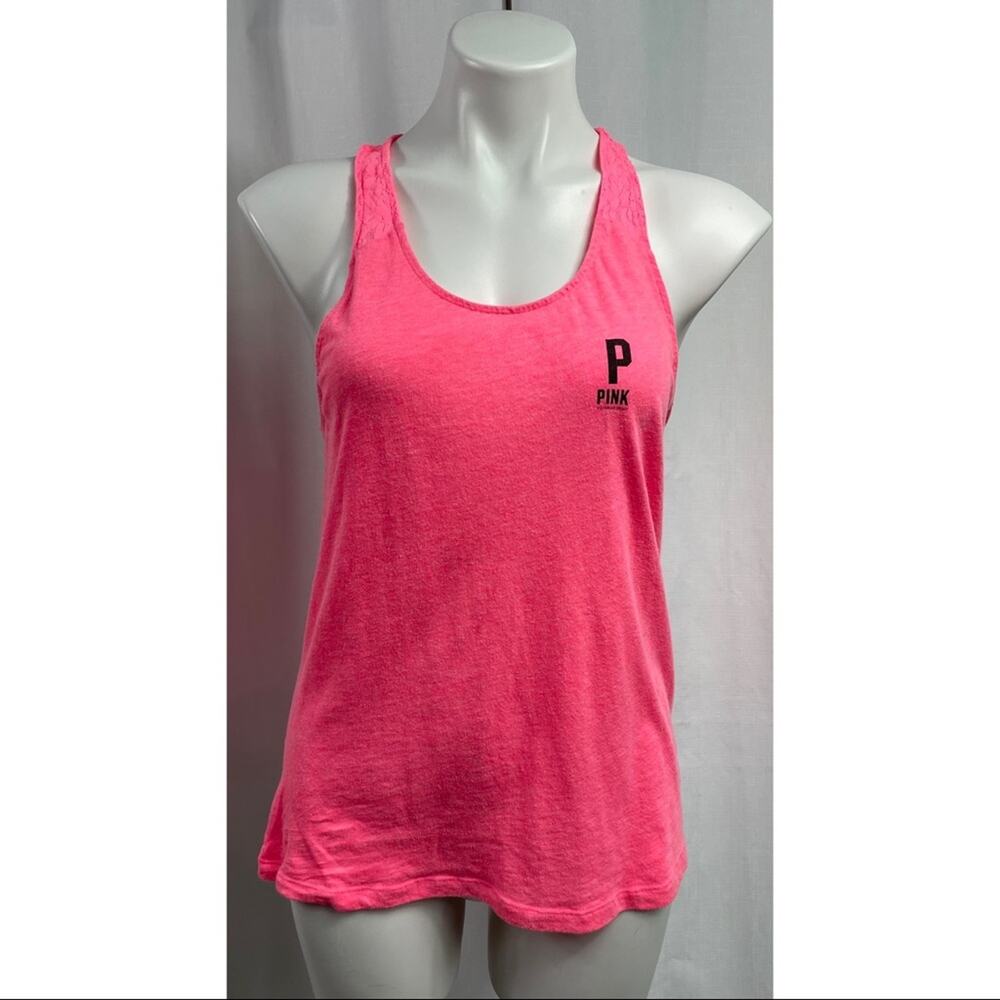 PINK Tank Top Back Floral Lace Razer Back